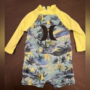Hurley Baby Rash Guard Swimsuit 3 Months Long Sleeve One Piece Surf Swimwear